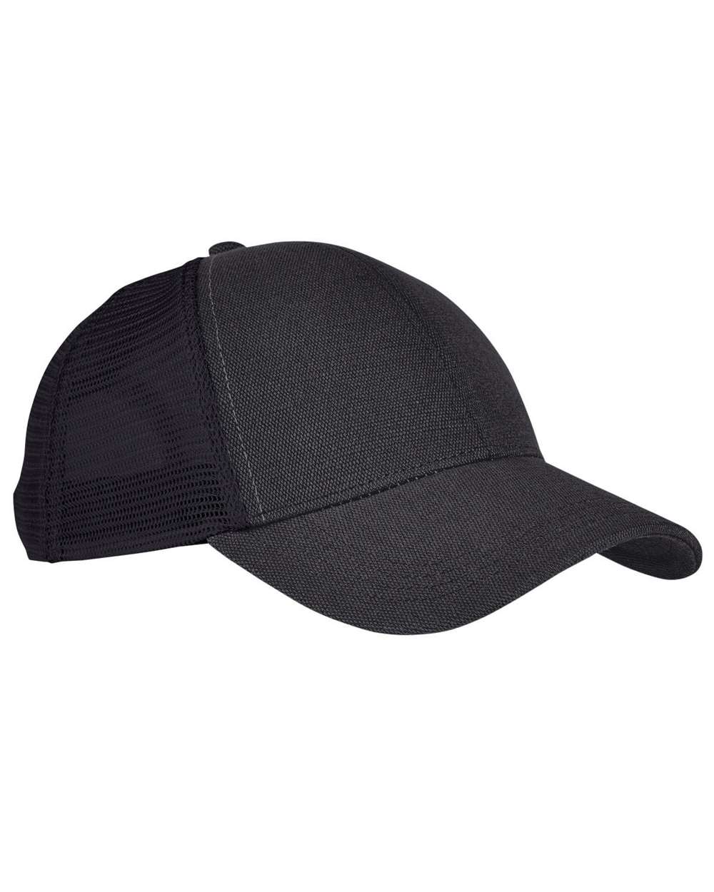Hemp Blend Trucker Cap - Front - B877E9500 - Black/ Black