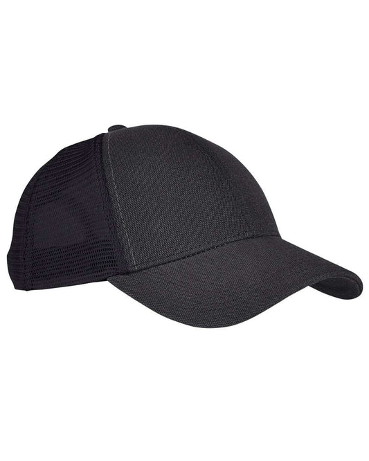Hemp Blend Trucker Cap - Front - B877E9500 - Black/ Black
