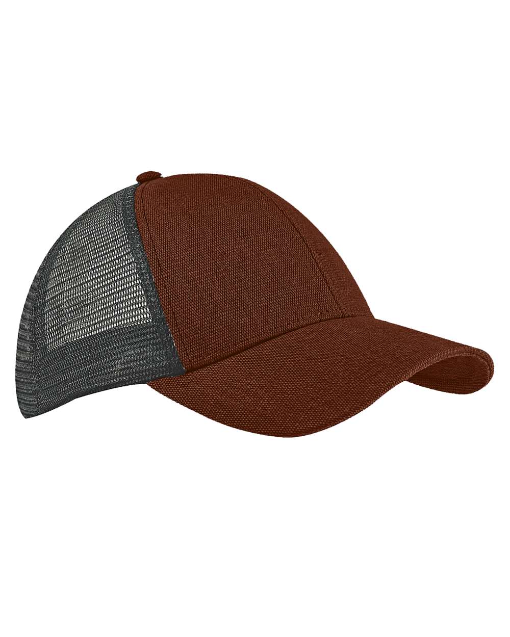 Hemp Blend Trucker Cap - Front - B877E9550 - Sienna/ Black