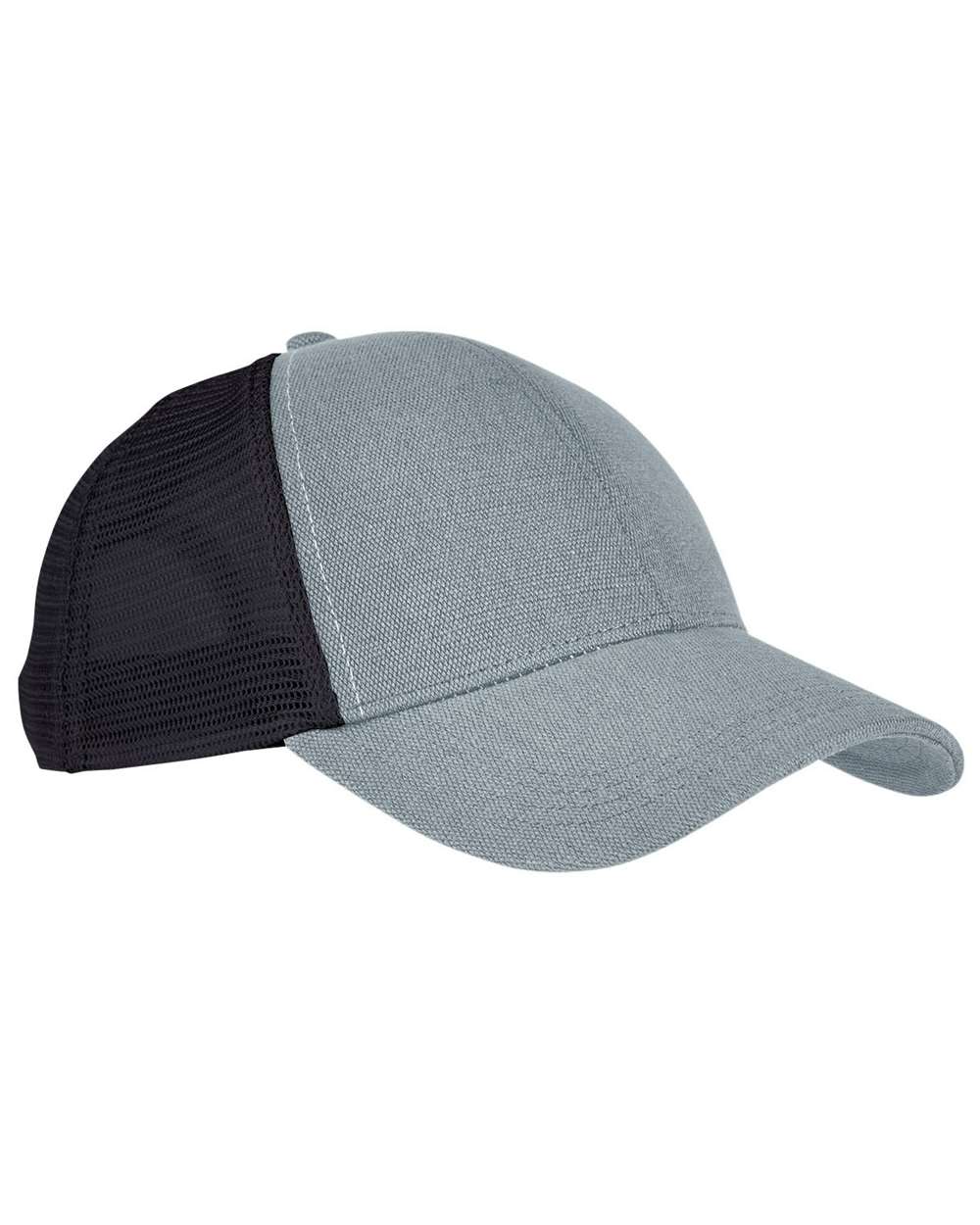 Hemp Blend Trucker Cap - Front - B877E9580 - Charcoal/ Black