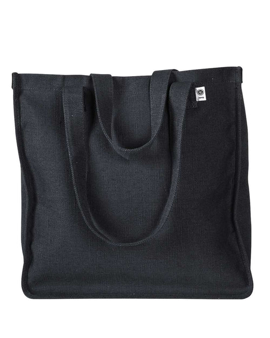Hemp Market Tote - Front - B885E9500 - Black