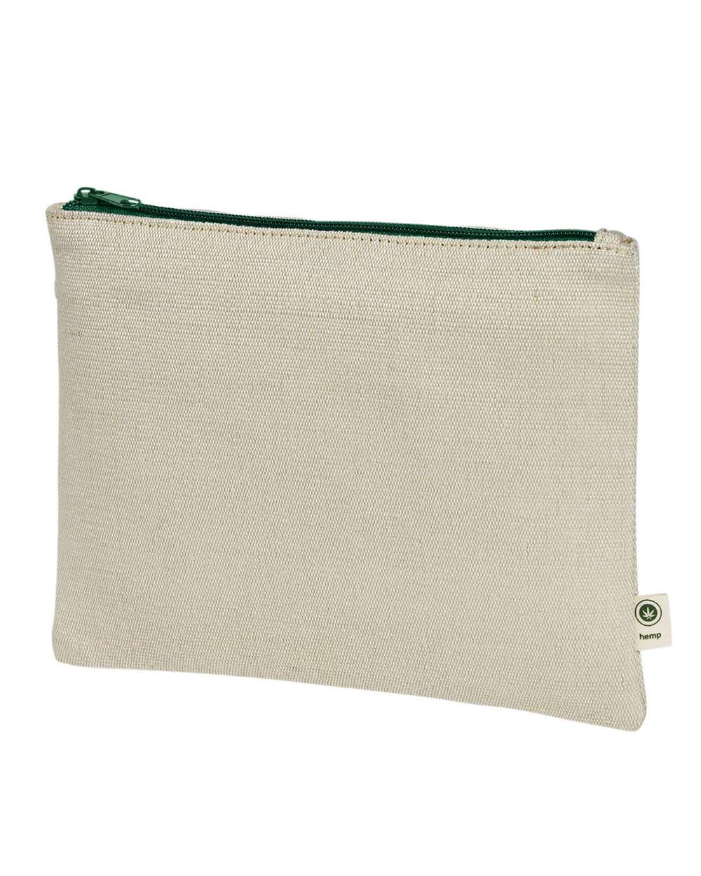 Hemp Pouch - Front - B896E9110 - Natural/ Kelly