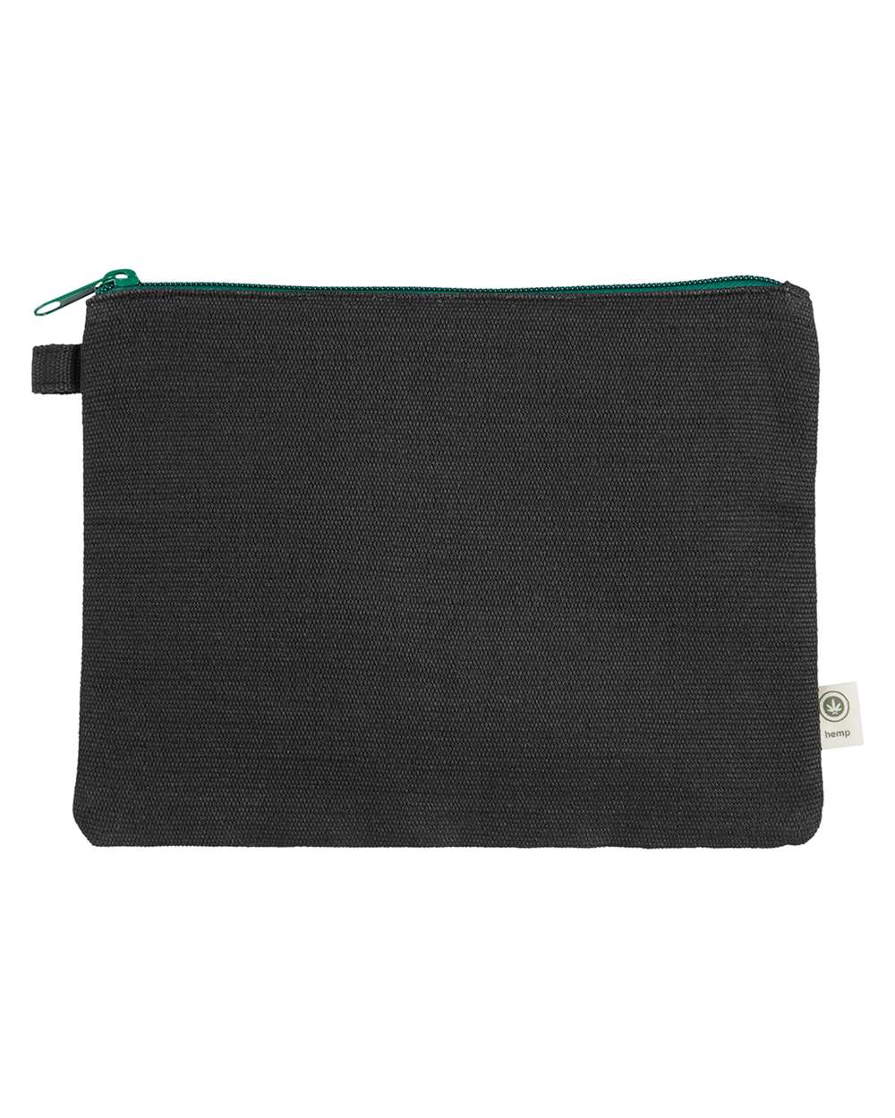 Hemp Pouch - Front - B896E9600 - Black/ Kelly