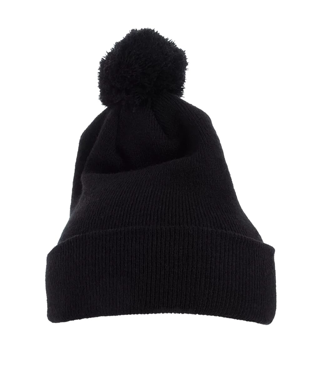 Cuff Knit Beanie w Pom - styleImage