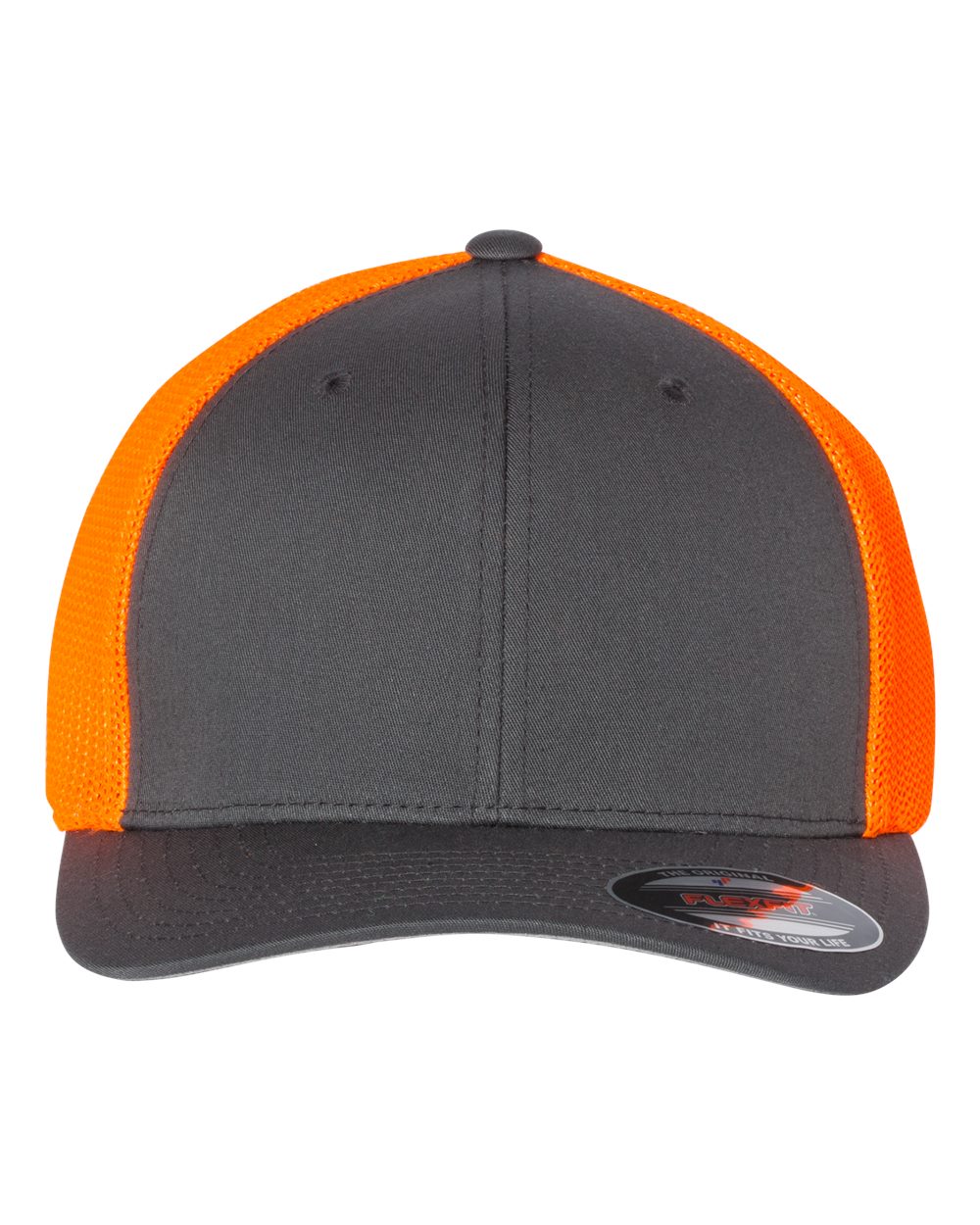 Trucker Cap - Front - B85895460 - Charcoal/ Neon Orange