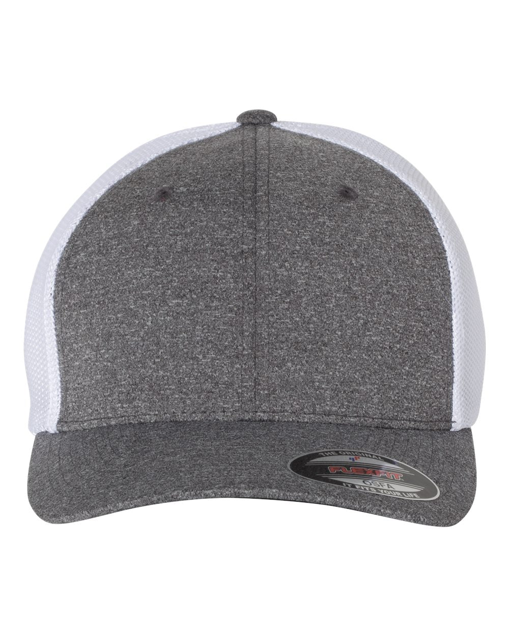 Mélange Trucker Cap - Front - B15795010 - Dark Heather Grey/ White