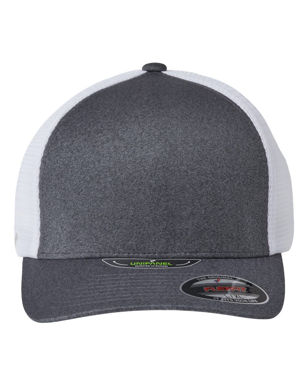 Unipanel™ Trucker Cap - Front - B51095033 - Melange Dark Grey/ White
