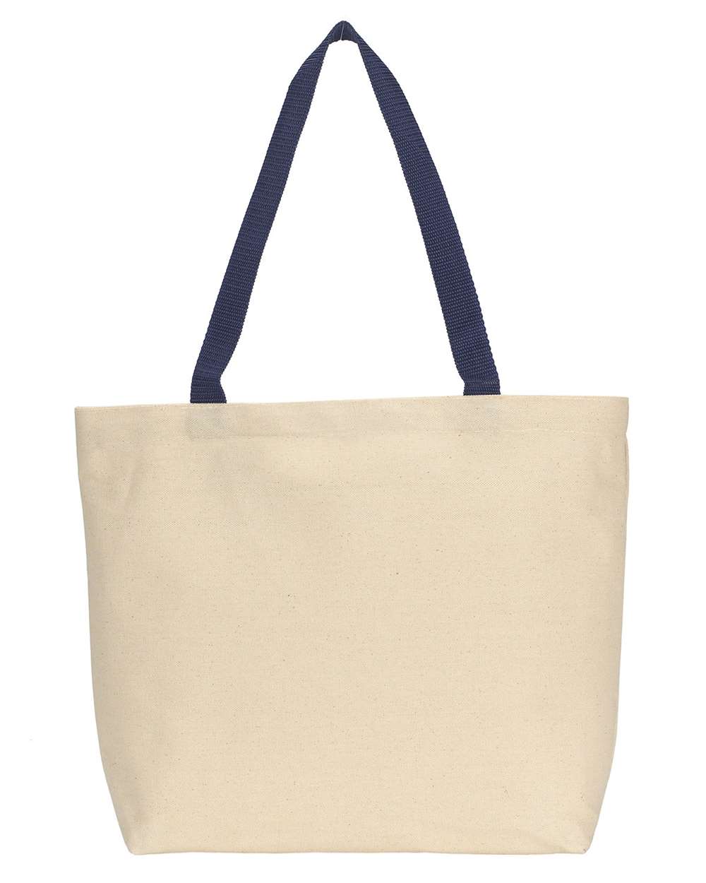 Colored Handle Tote - Front - B981B5650 - Natural/ Navy