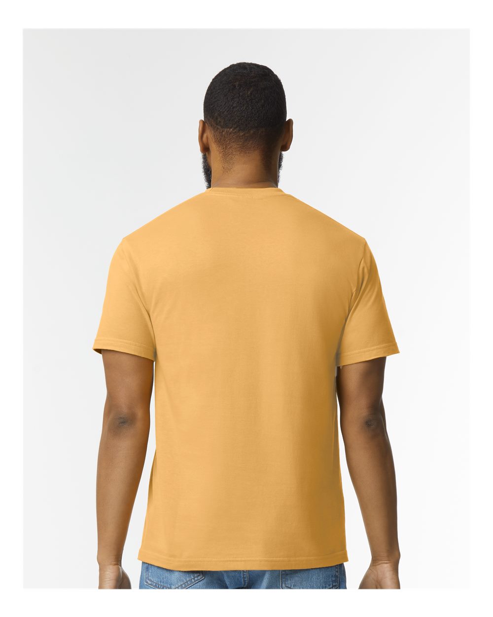 Men's Softstyle® Midweight T-Shirt - OnModelBack - B00860123 - Mustard