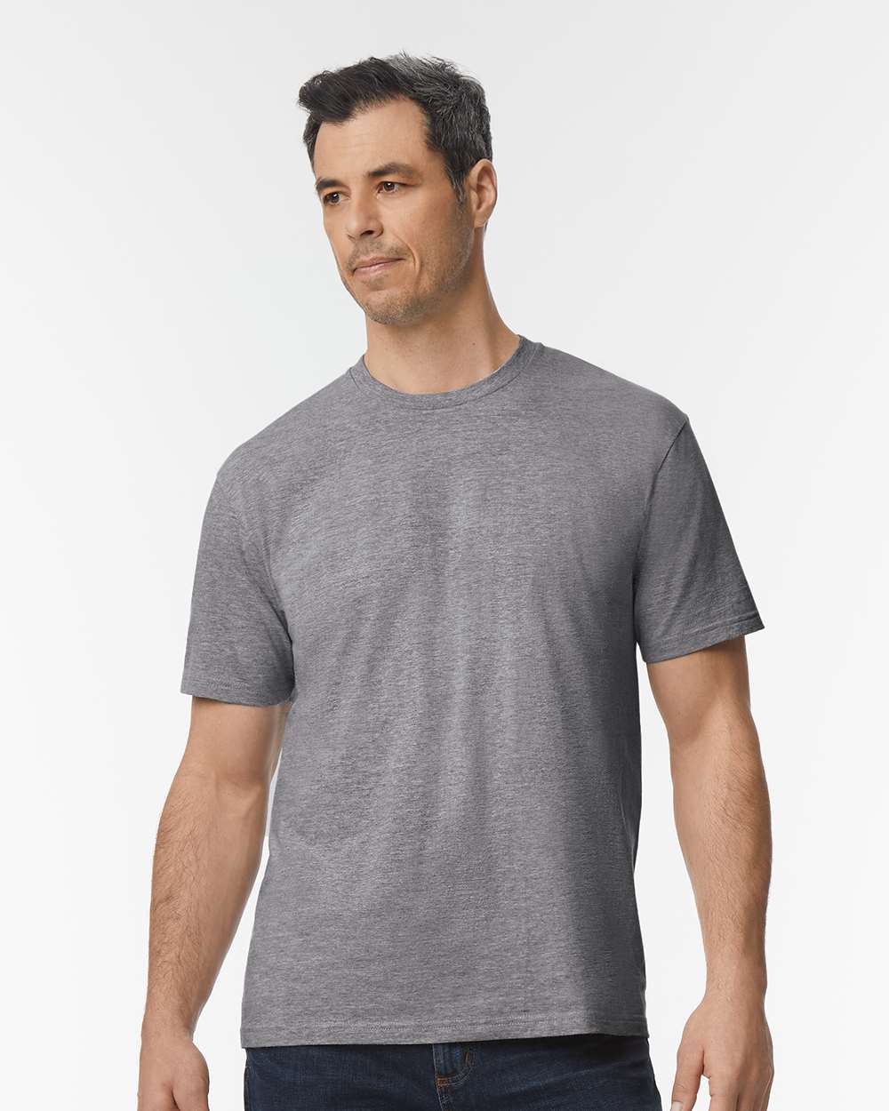 Men's Softstyle® Midweight T-Shirt - OnModelFront - B00860493 - Graphite Heather