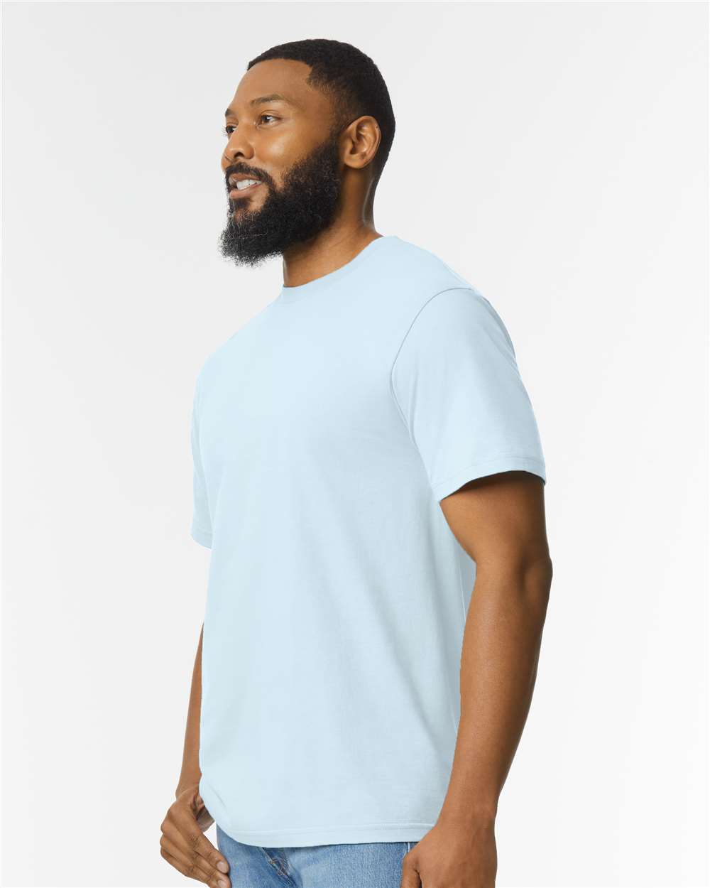 Men's Softstyle® Midweight T-Shirt - OnModelSide - B00860253 - Light Blue