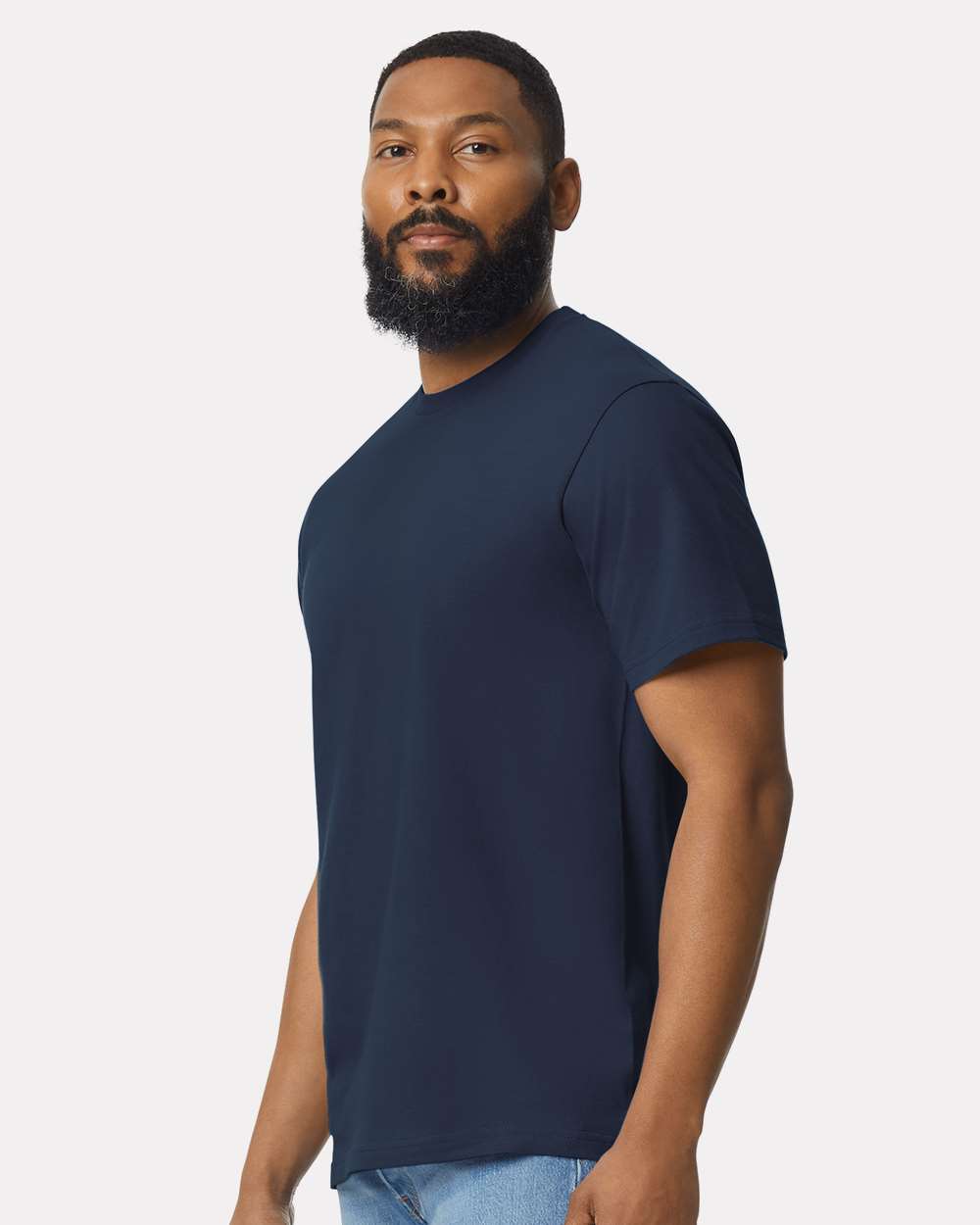 Men's Softstyle® Midweight T-Shirt - OnModelSide - B00860653 - Navy
