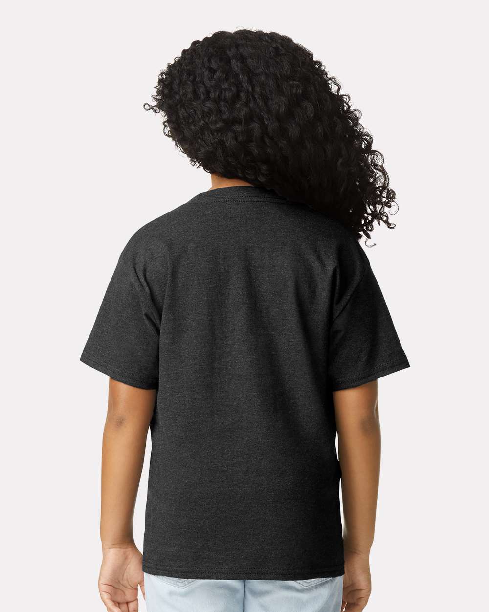 Youth Softstyle® CVC T-Shirt - OnModelBack - B02260102 - Pitch Black Mist