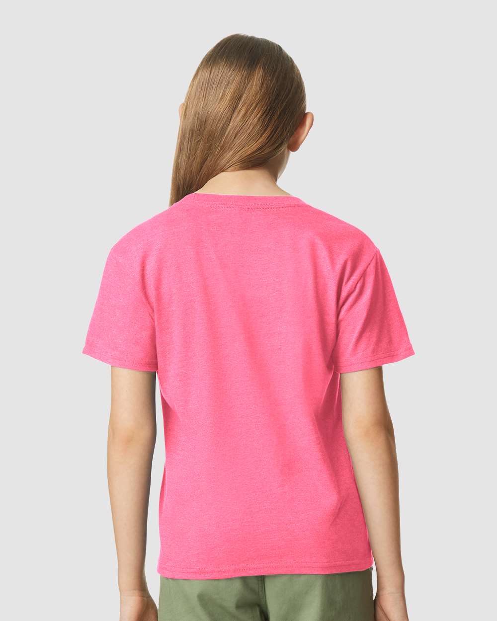 Youth Softstyle® CVC T-Shirt - OnModelBack - B02260112 - Pink Lemonade Mist