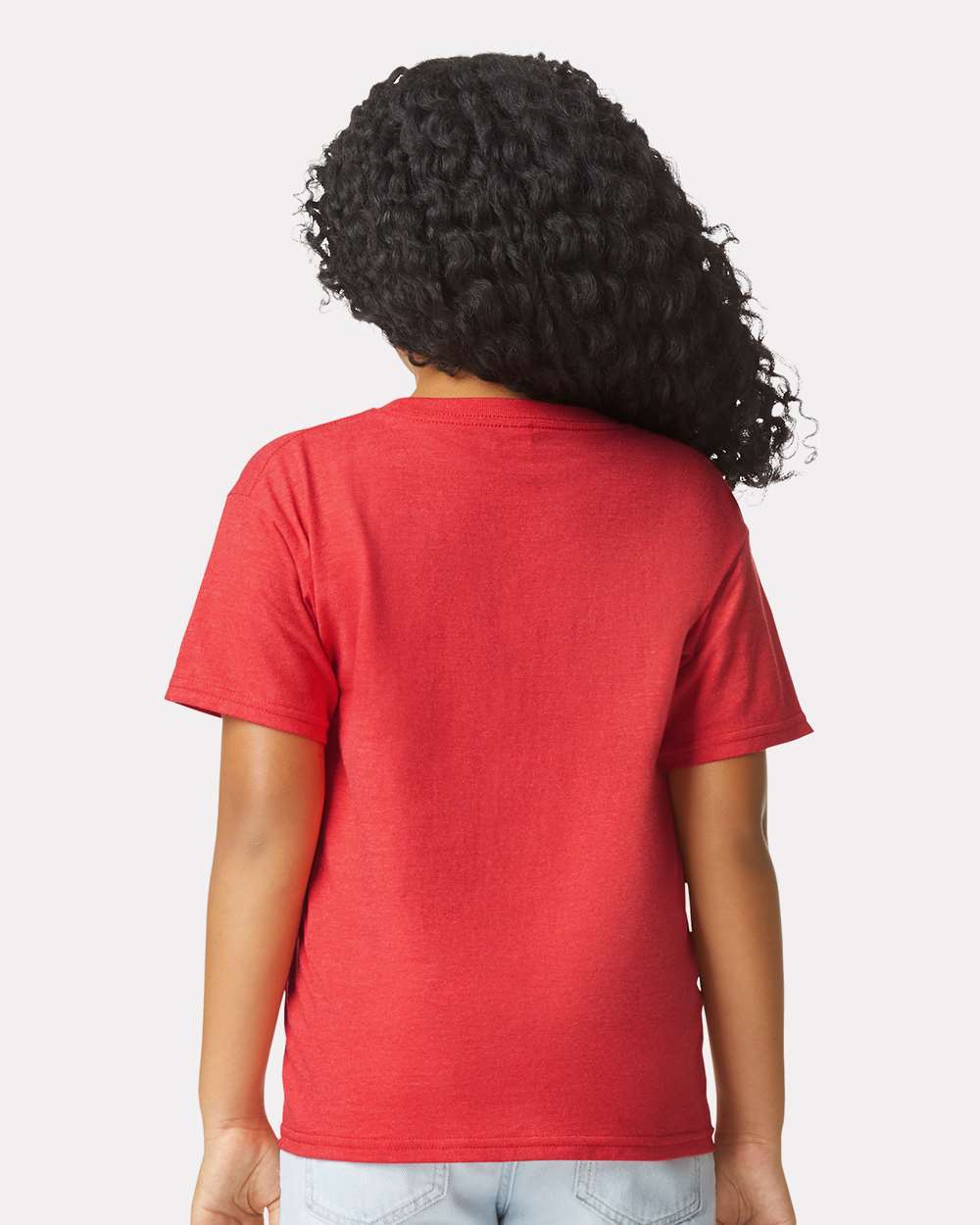 Youth Softstyle® CVC T-Shirt - OnModelBack - B02260702 - Red Mist