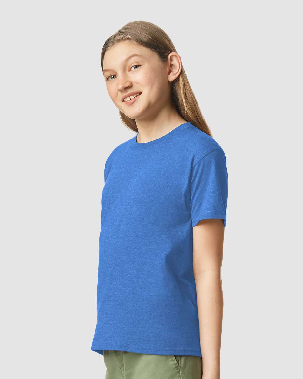 Youth Softstyle® CVC T-Shirt - OnModelSide - B02260752 - Royal Mist