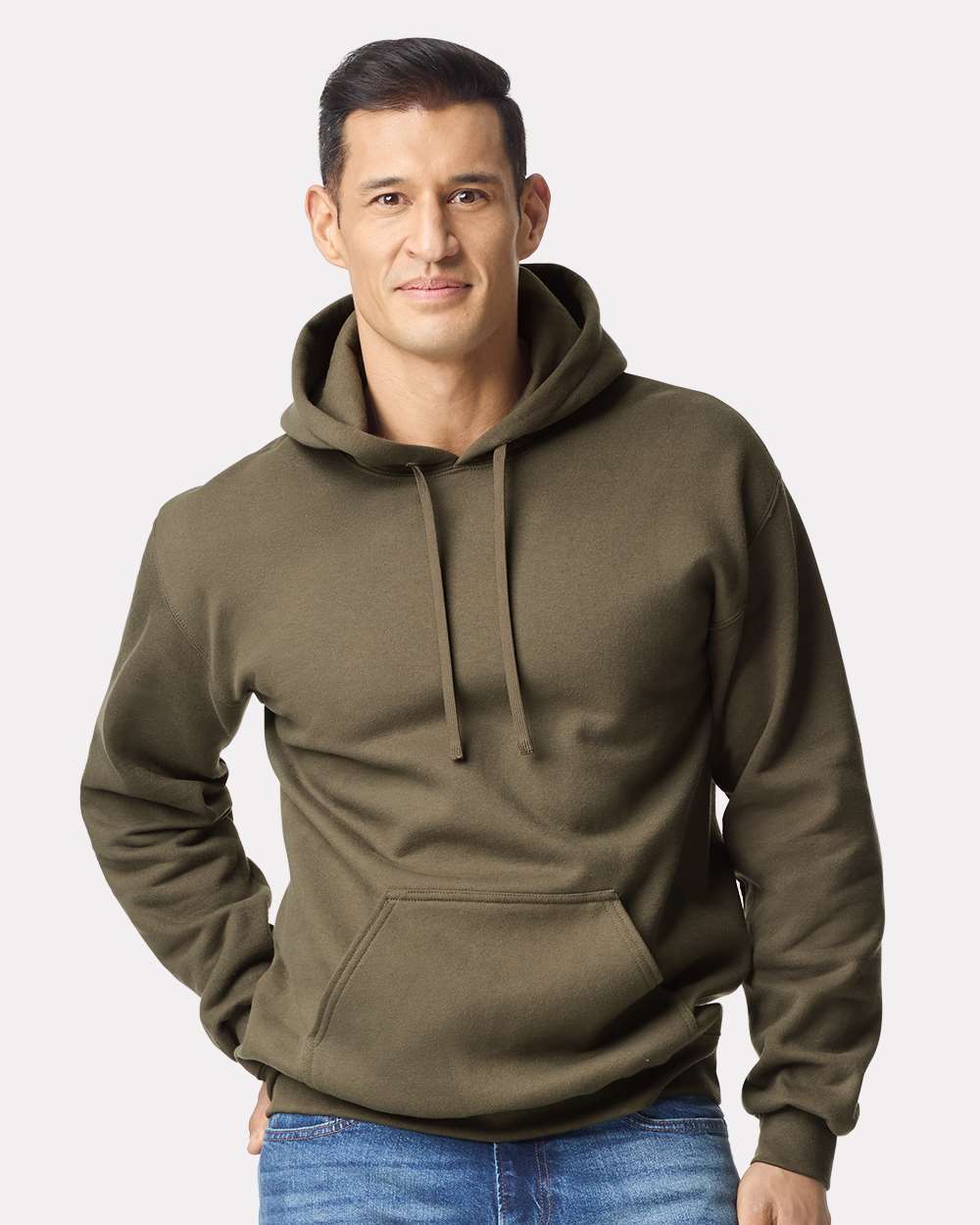 Unisex Hammer™ Maxweight Hooded Sweatshirt - OnModelFront - B02460543 - Olive