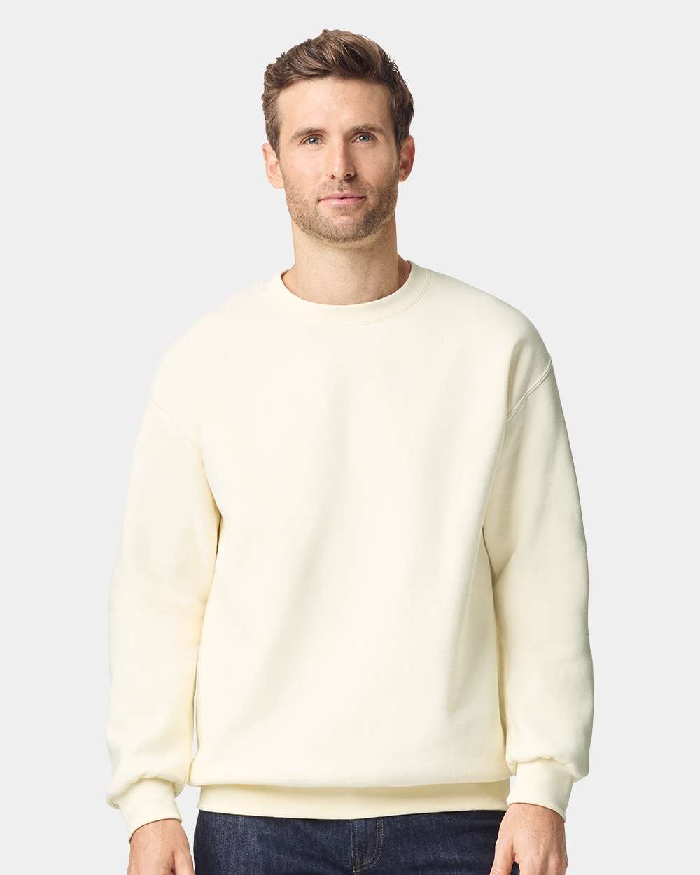Unisex Hammer™ Maxweight Crewneck Sweatshirt - OnModelFront - B02560023 - Off White