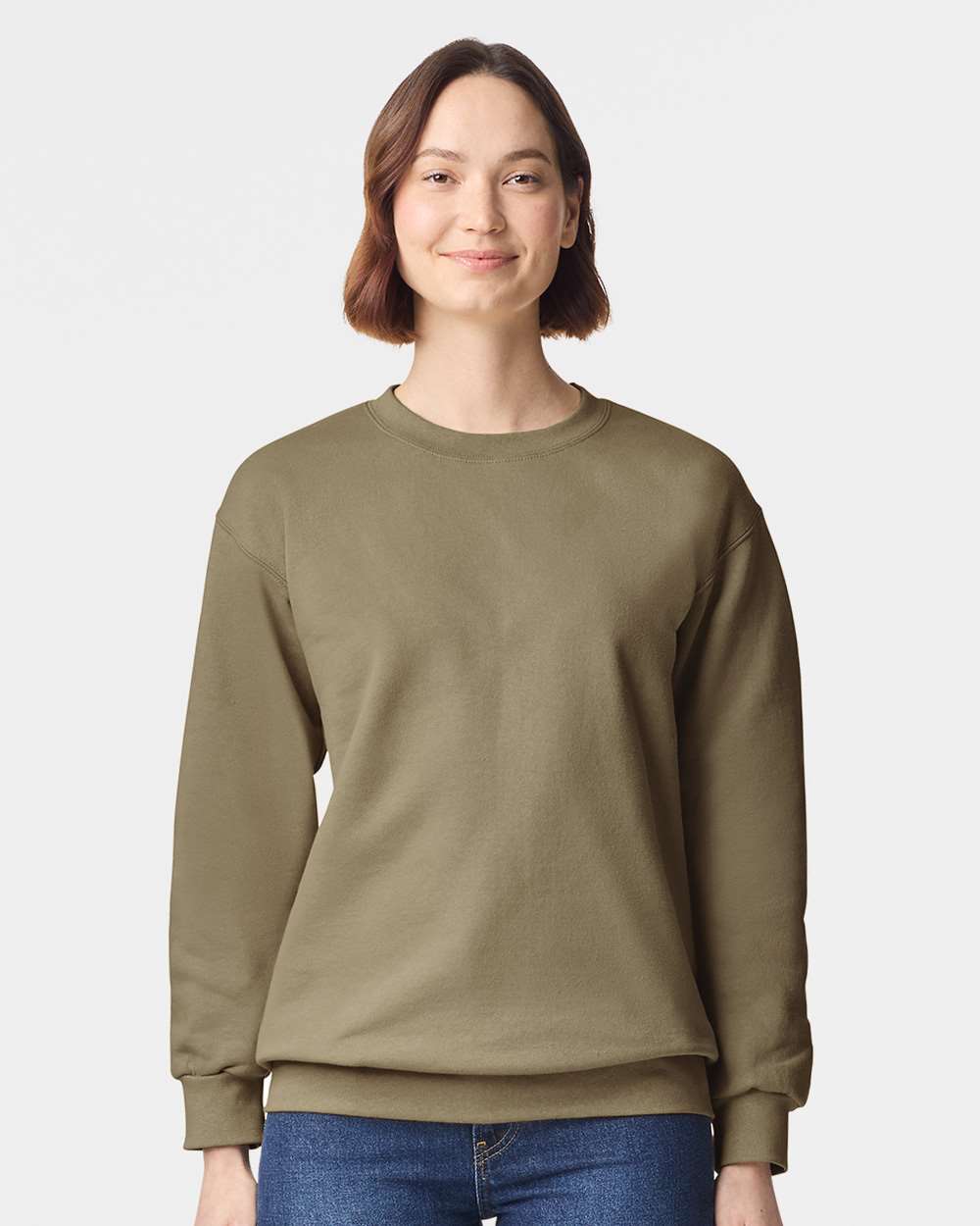 Unisex Hammer™ Maxweight Crewneck Sweatshirt - OnModelFront - B02560543 - Olive