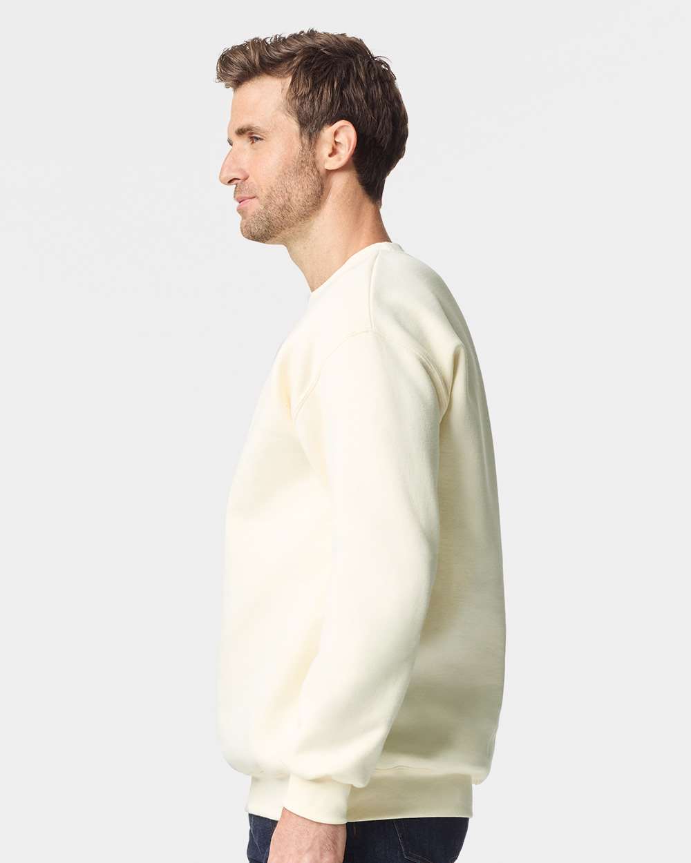 Unisex Hammer™ Maxweight Crewneck Sweatshirt - OnModelSide - B02560023 - Off White