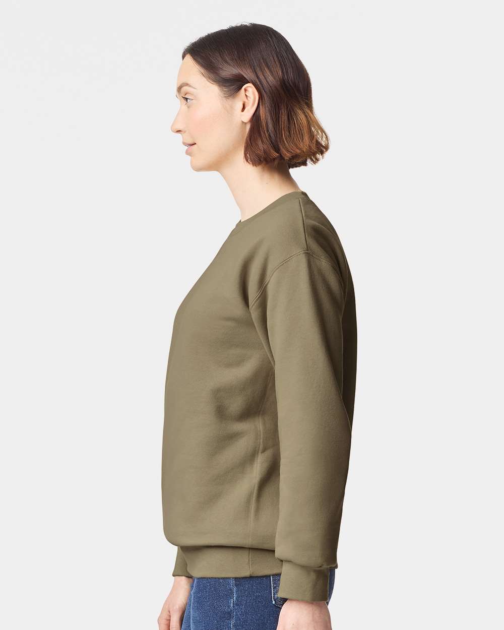 Unisex Hammer™ Maxweight Crewneck Sweatshirt - OnModelSide - B02560543 - Olive