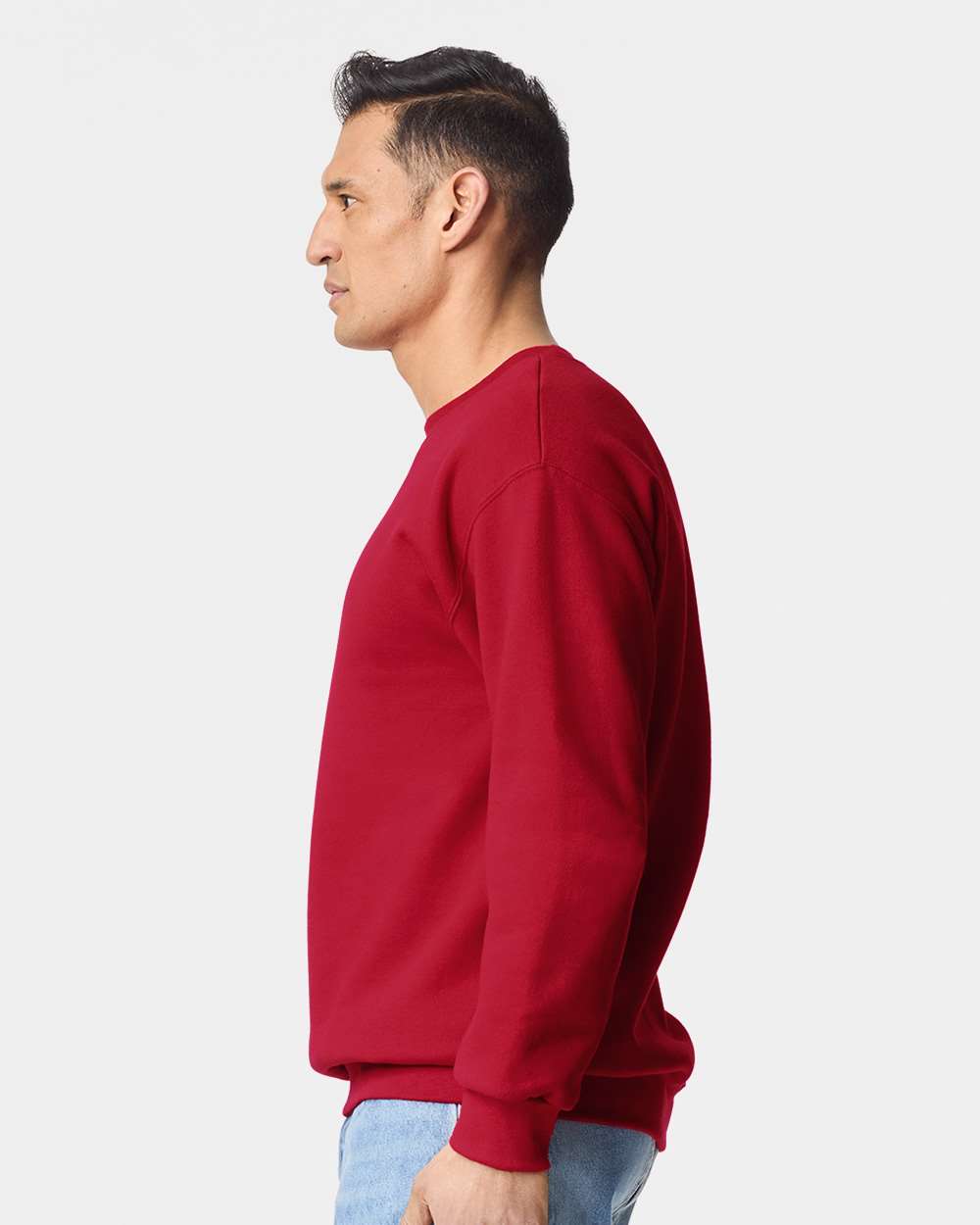 Unisex Hammer™ Maxweight Crewneck Sweatshirt - OnModelSide - B02560703 - Cherry Red
