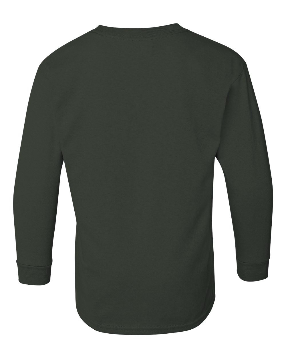 Youth Heavy Cotton™ Long Sleeve T-Shirt - Back - B34160542 - Forest Green