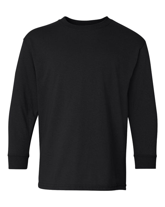 Youth Heavy Cotton™ Long Sleeve T-Shirt - Front - B34160502 - Black