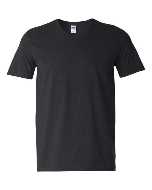 Men's Softstyle® V-Neck T-Shirt - Front - B01760502 - Black