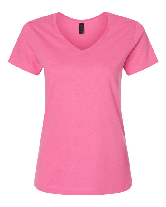 Women's Softstyle® V-Neck T-Shirt - Front - B51260563 - Azalea