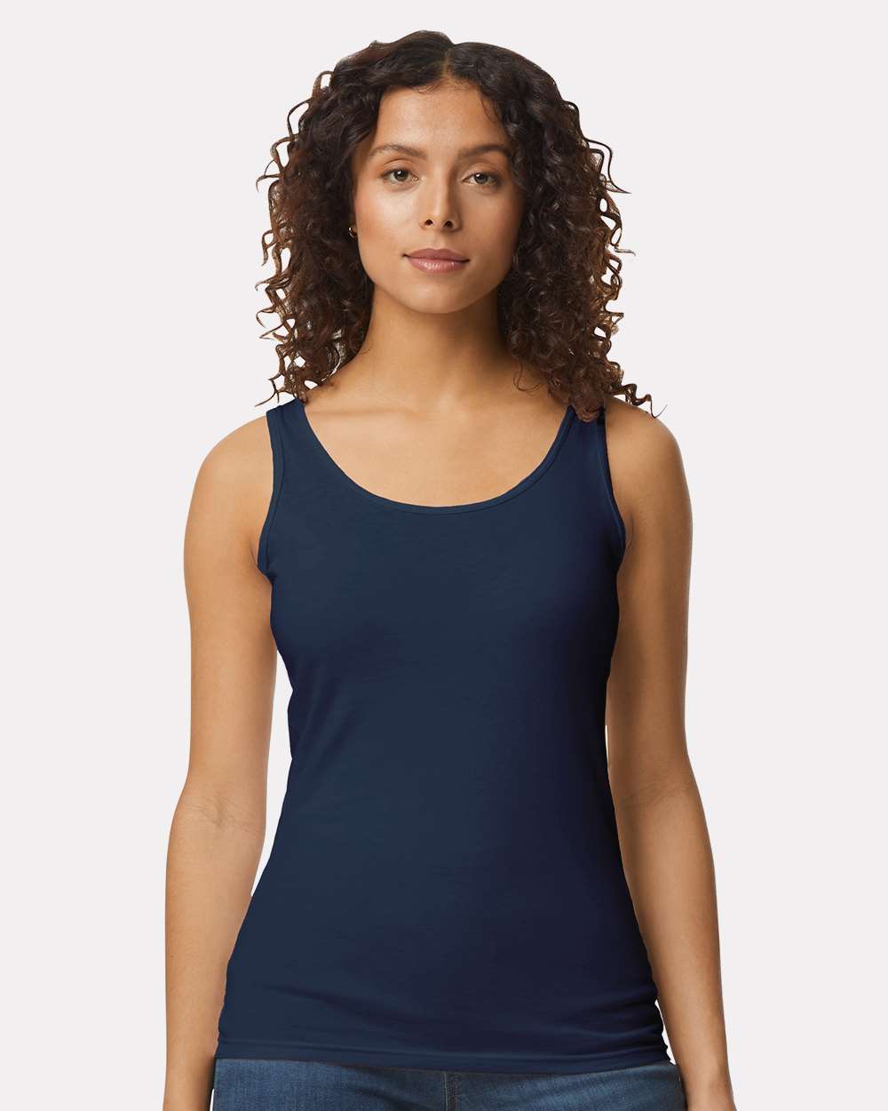 Women's Softstyle® Tank Top - OnModelFront - B59760653 - Navy