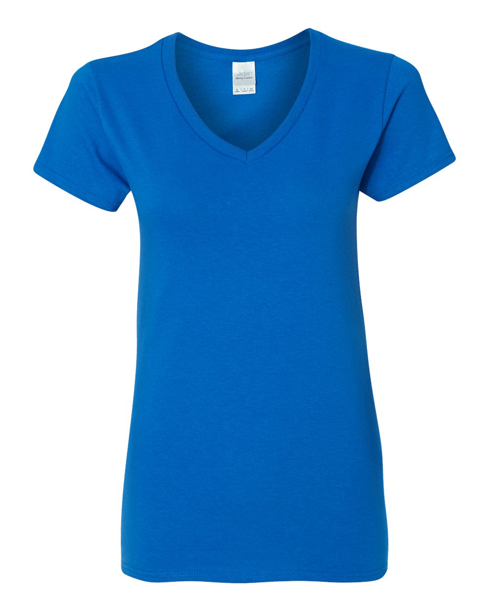Women's Heavy Cotton™ V-Neck T-Shirt - Front - B11760753 - Royal
