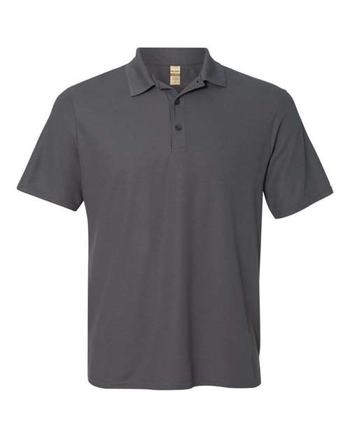 Performance® Double Piqué Polo - Front - B29260093 - Charcoal