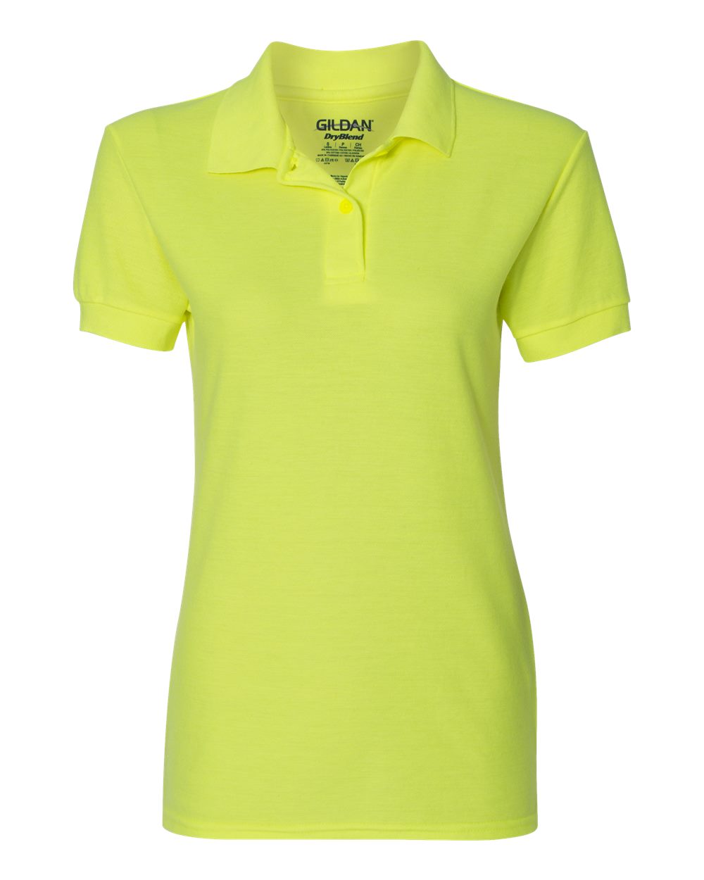 Women's DryBlend® Double Piqué Polo - Front - B27060168 - Safety Green