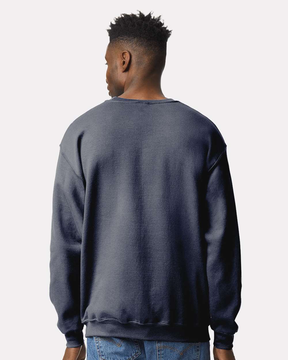 Unisex Heavy Blend™ Crewneck Sweatshirt - OnModelBack - B21060813 - Heather Dark Navy