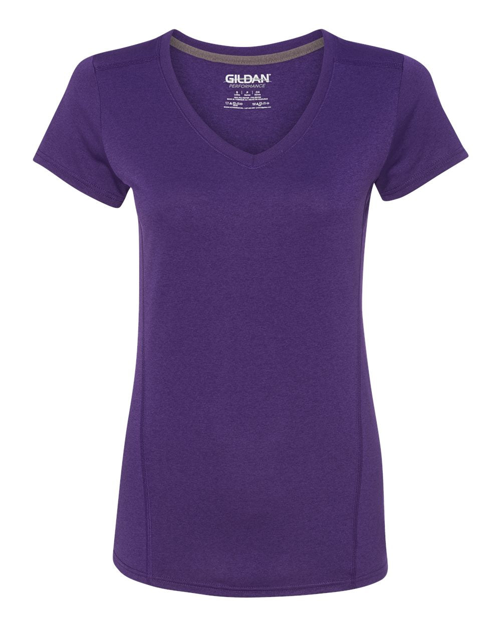 Women's Performance® Tech V-Neck T-Shirt - Front - B20560672 - Marbled Purple