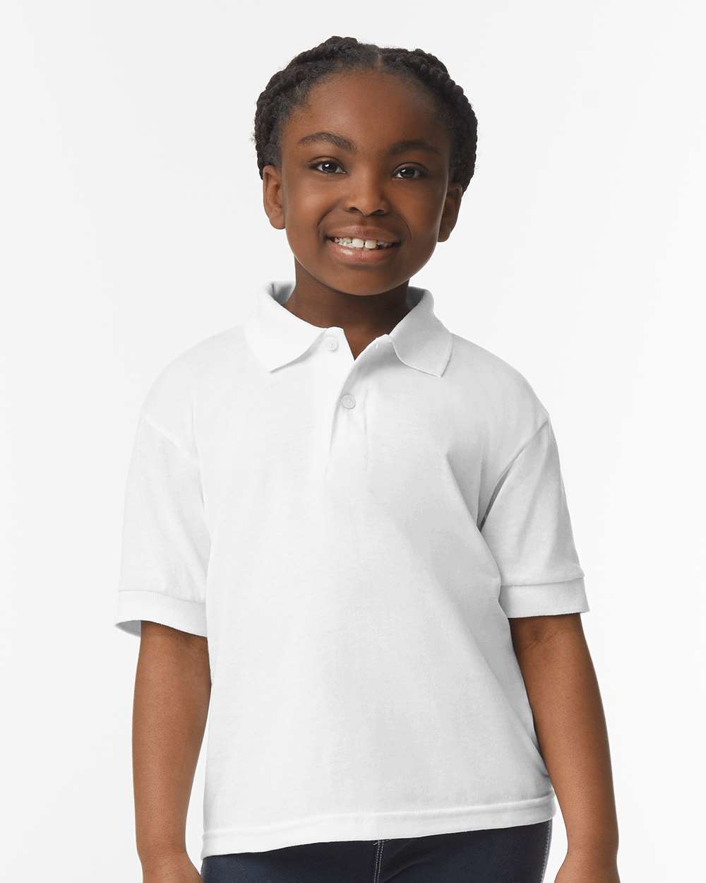 Youth DryBlend® Jersey Polo - OnModelFront - B31060003 - White