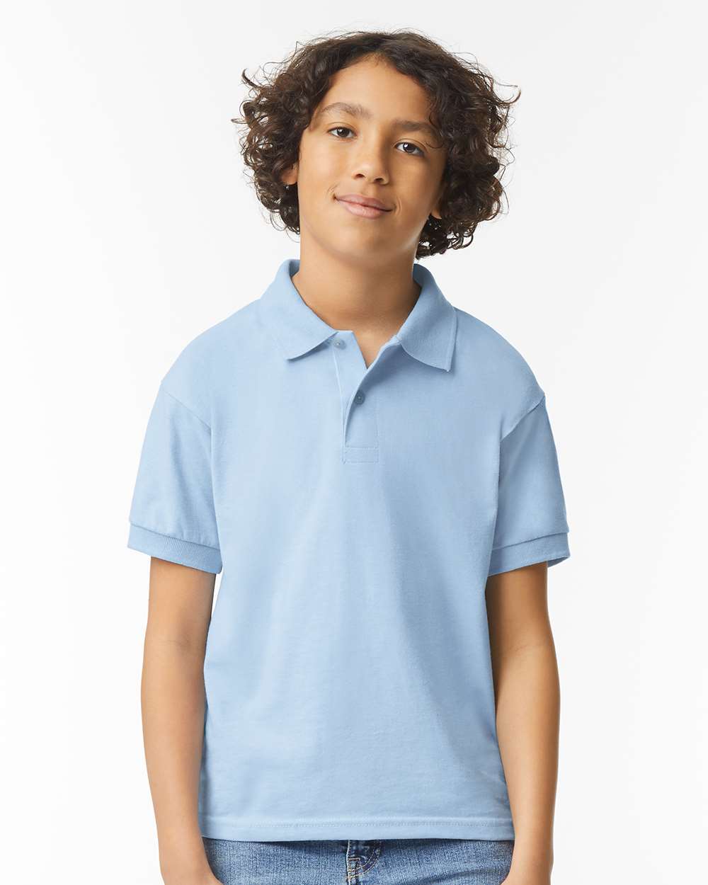 Youth DryBlend® Jersey Polo - OnModelFront - B31060253 - Light Blue