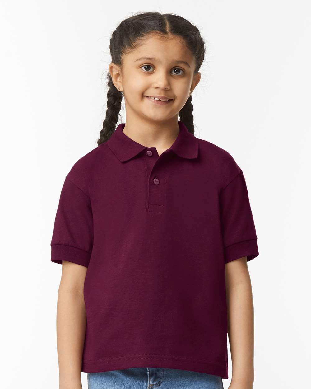 Youth DryBlend® Jersey Polo - OnModelFront - B31060533 - Maroon