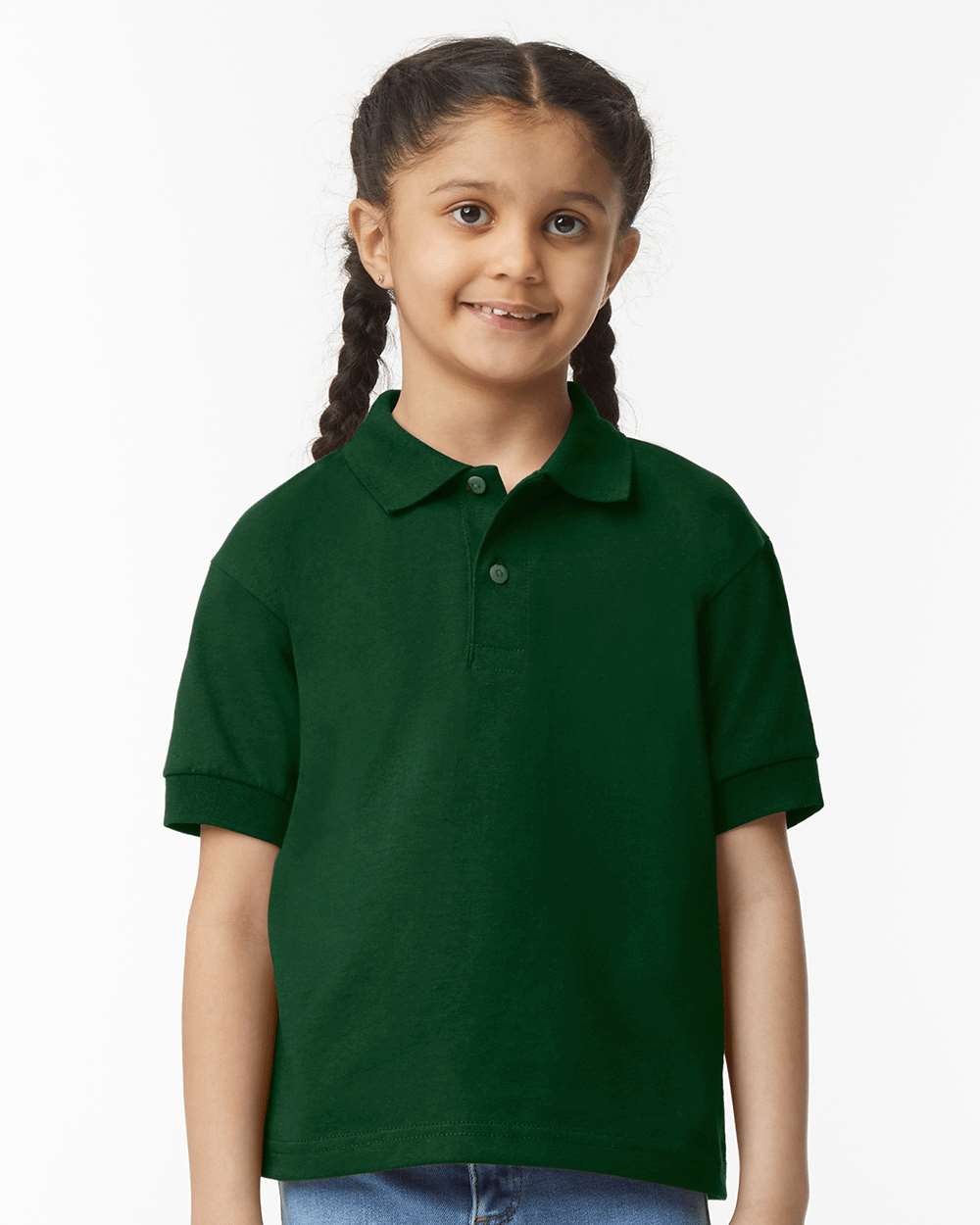 Youth DryBlend® Jersey Polo - OnModelFront - B31060543 - Forest Green