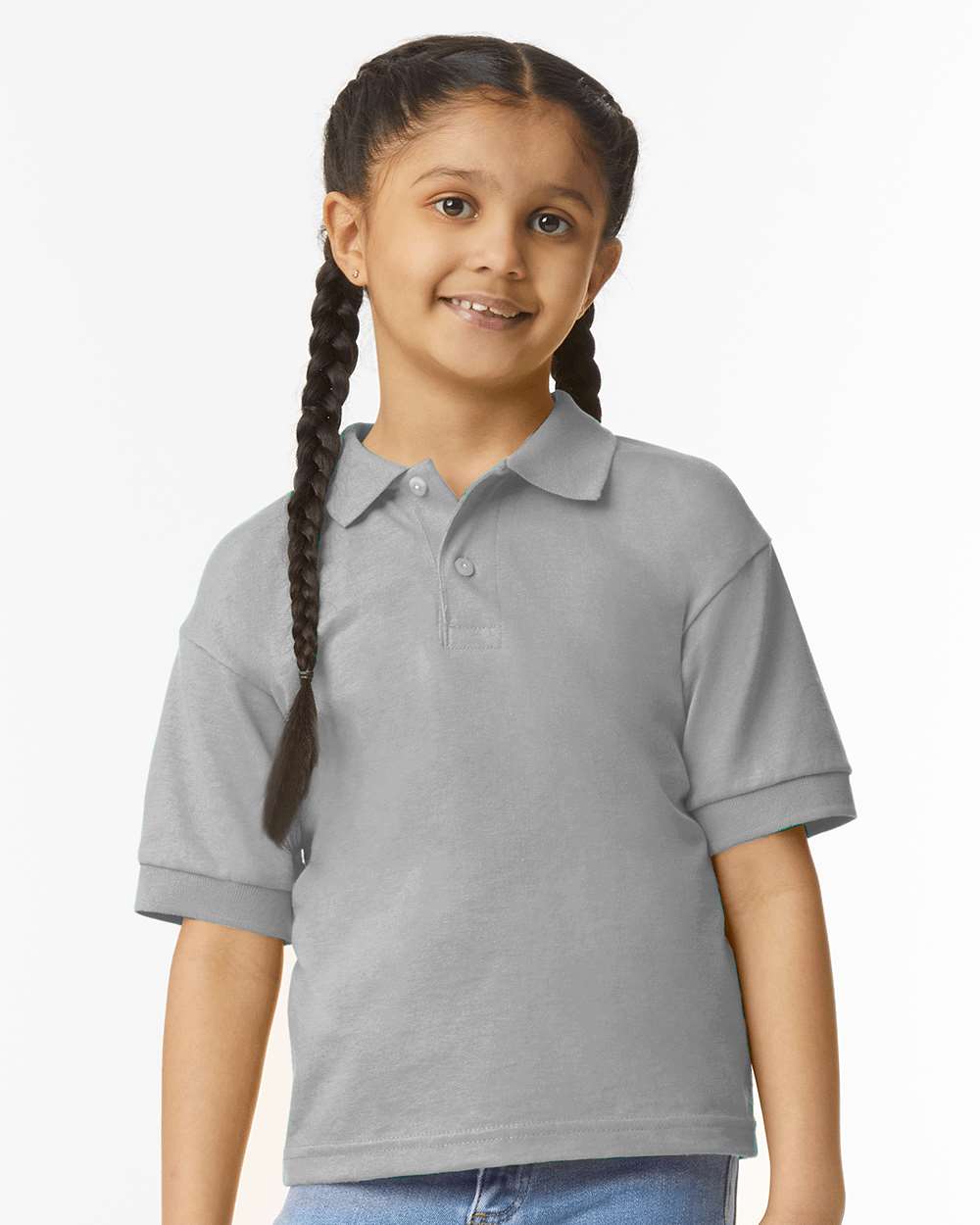 Youth DryBlend® Jersey Polo - OnModelFront - B31060583 - Sport Grey