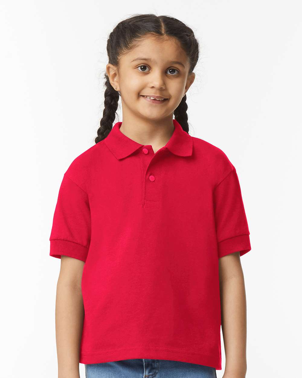 Youth DryBlend® Jersey Polo - OnModelFront - B31060703 - Red