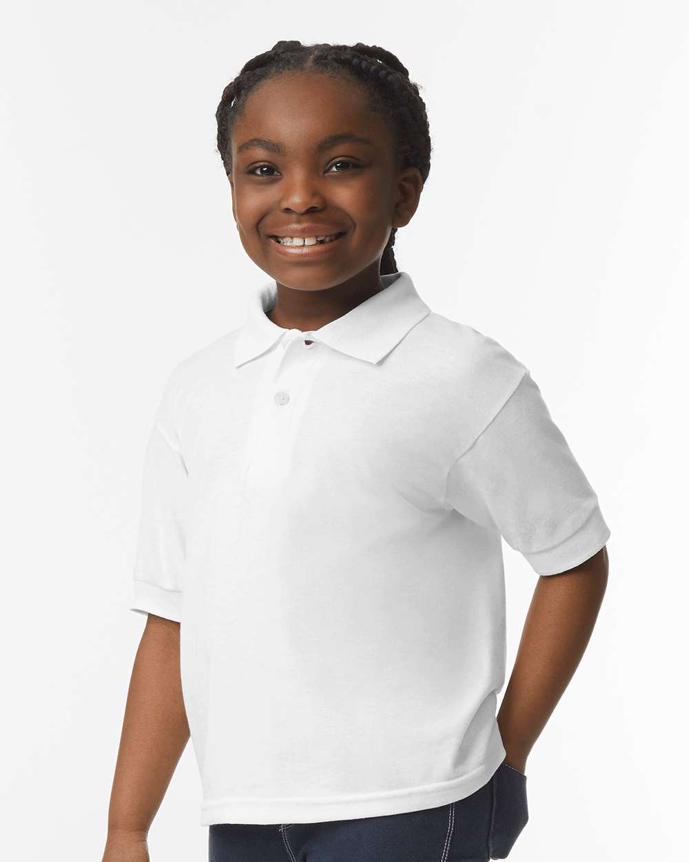 Youth DryBlend® Jersey Polo - OnModelSide - B31060003 - White