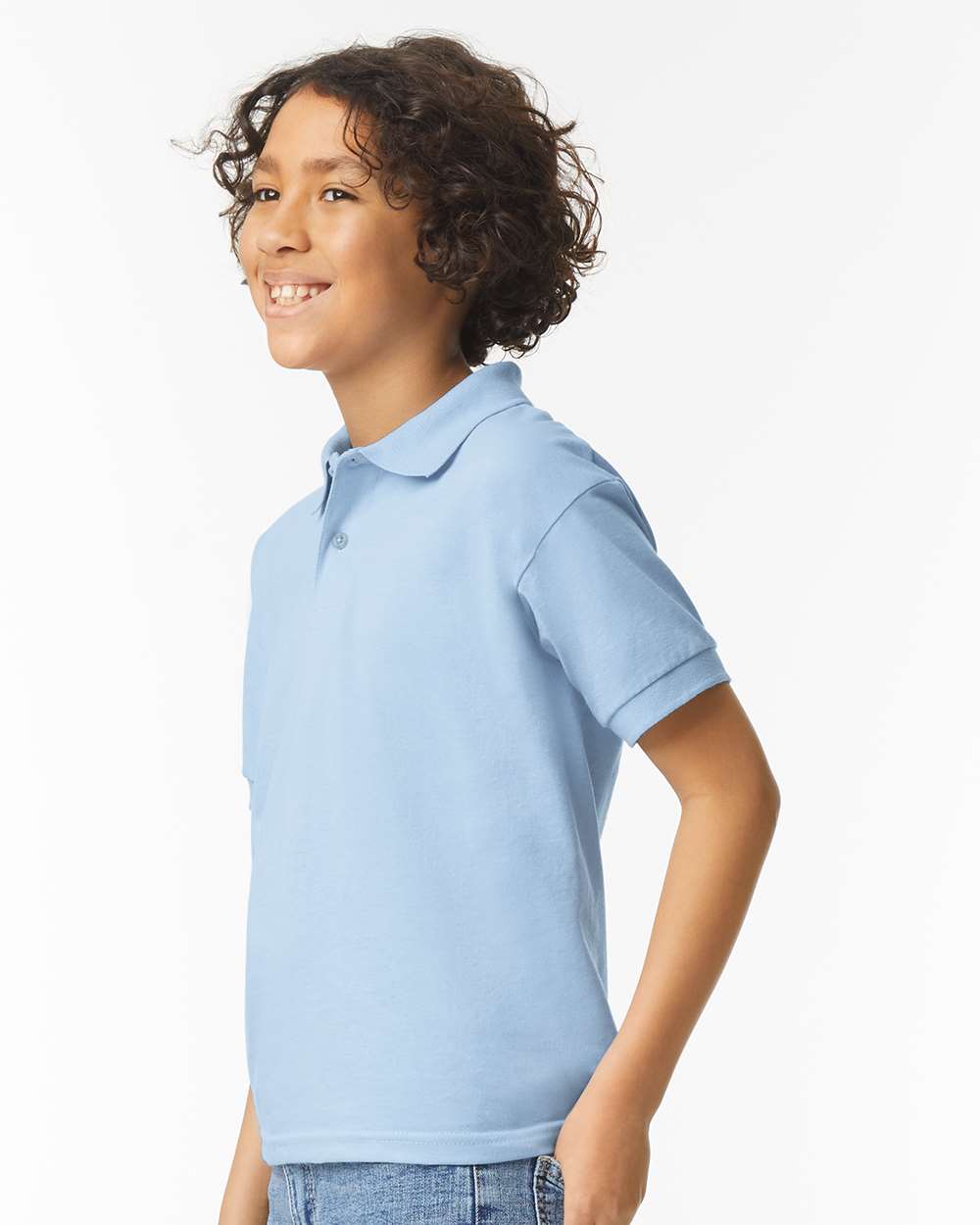 Youth DryBlend® Jersey Polo - OnModelSide - B31060253 - Light Blue