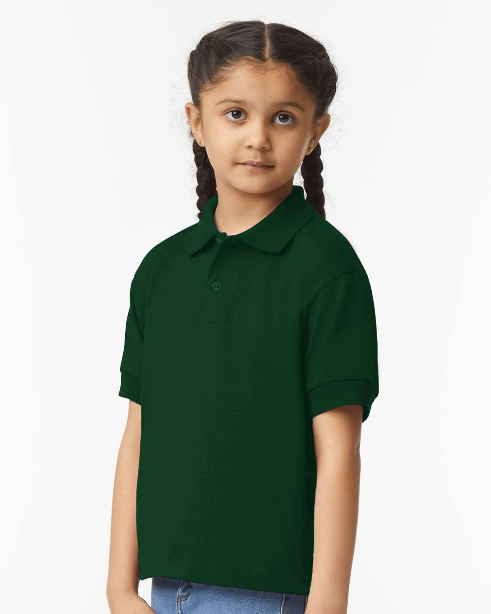 Youth DryBlend® Jersey Polo - OnModelSide - B31060543 - Forest Green
