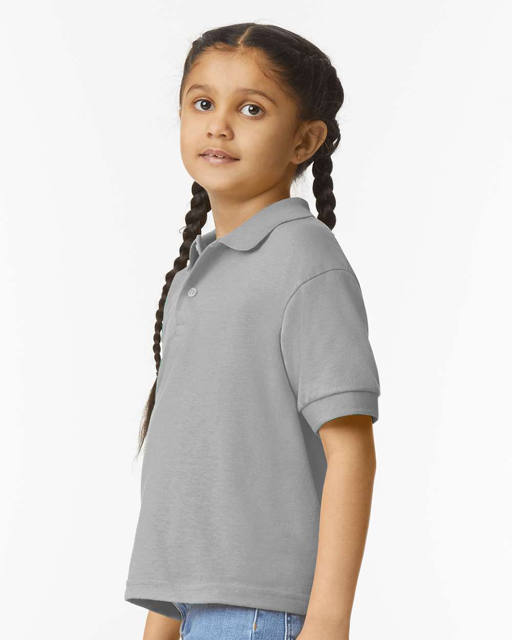 Youth DryBlend® Jersey Polo - OnModelSide - B31060583 - Sport Grey