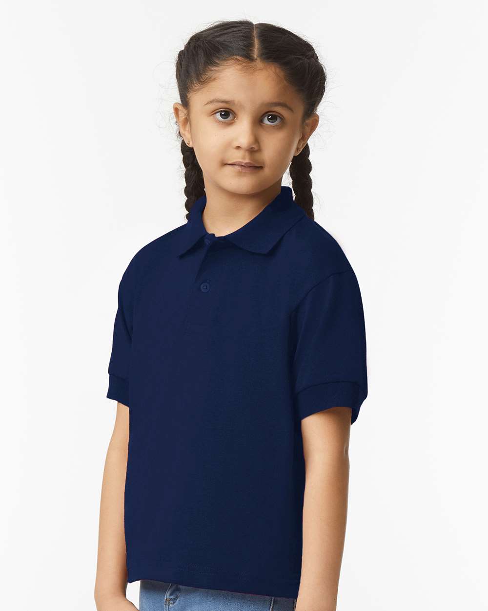 Youth DryBlend® Jersey Polo - OnModelSide - B31060653 - Navy