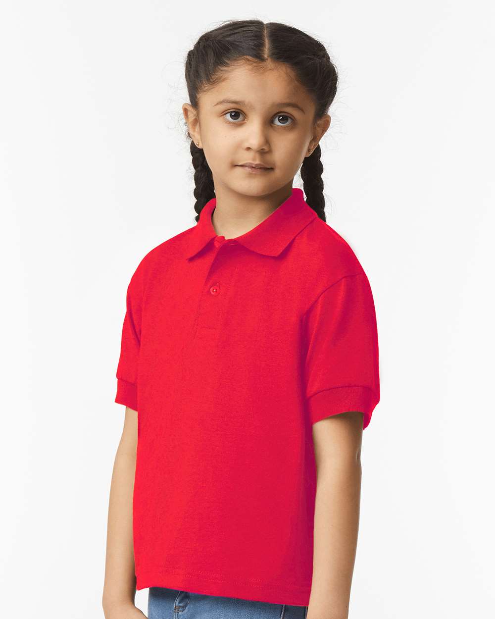 Youth DryBlend® Jersey Polo - OnModelSide - B31060703 - Red