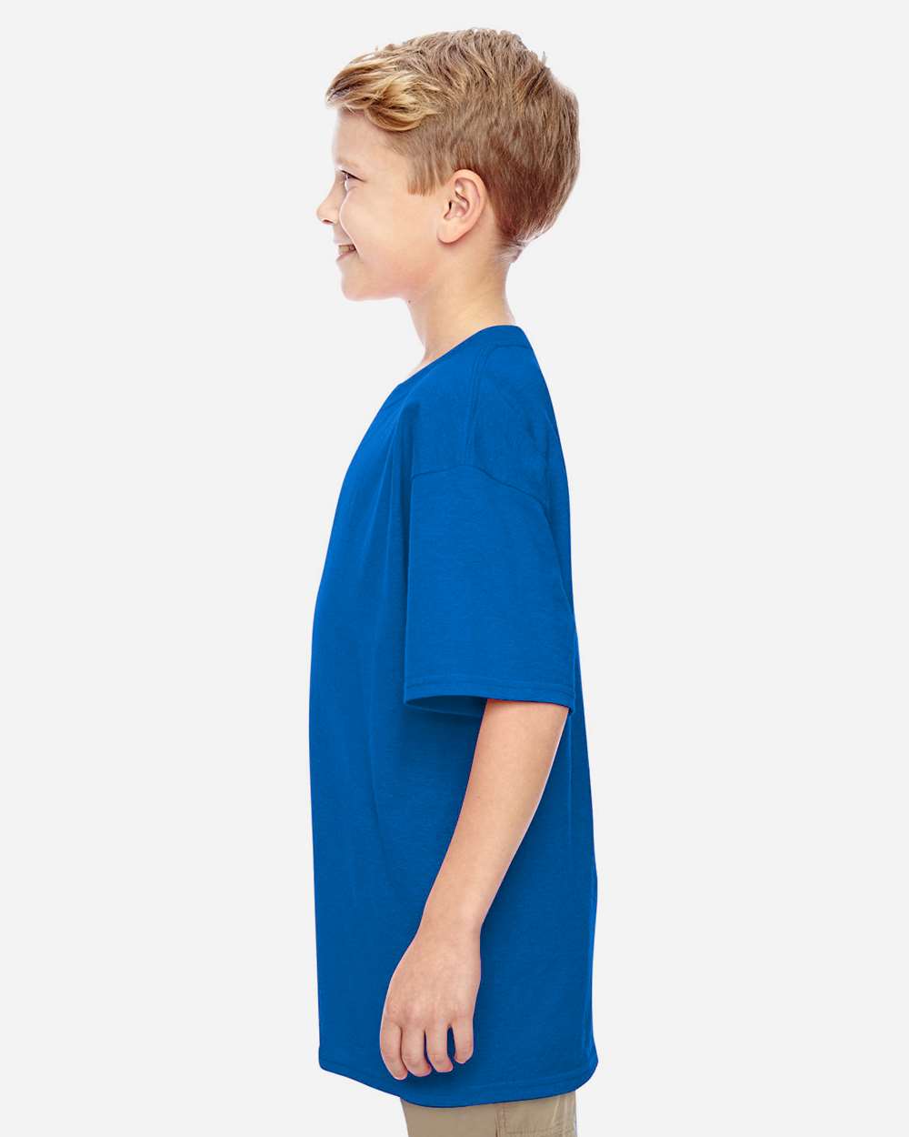 Youth Heavy Cotton™ T-Shirt - OnModelSide - B31560722 - Neon Blue