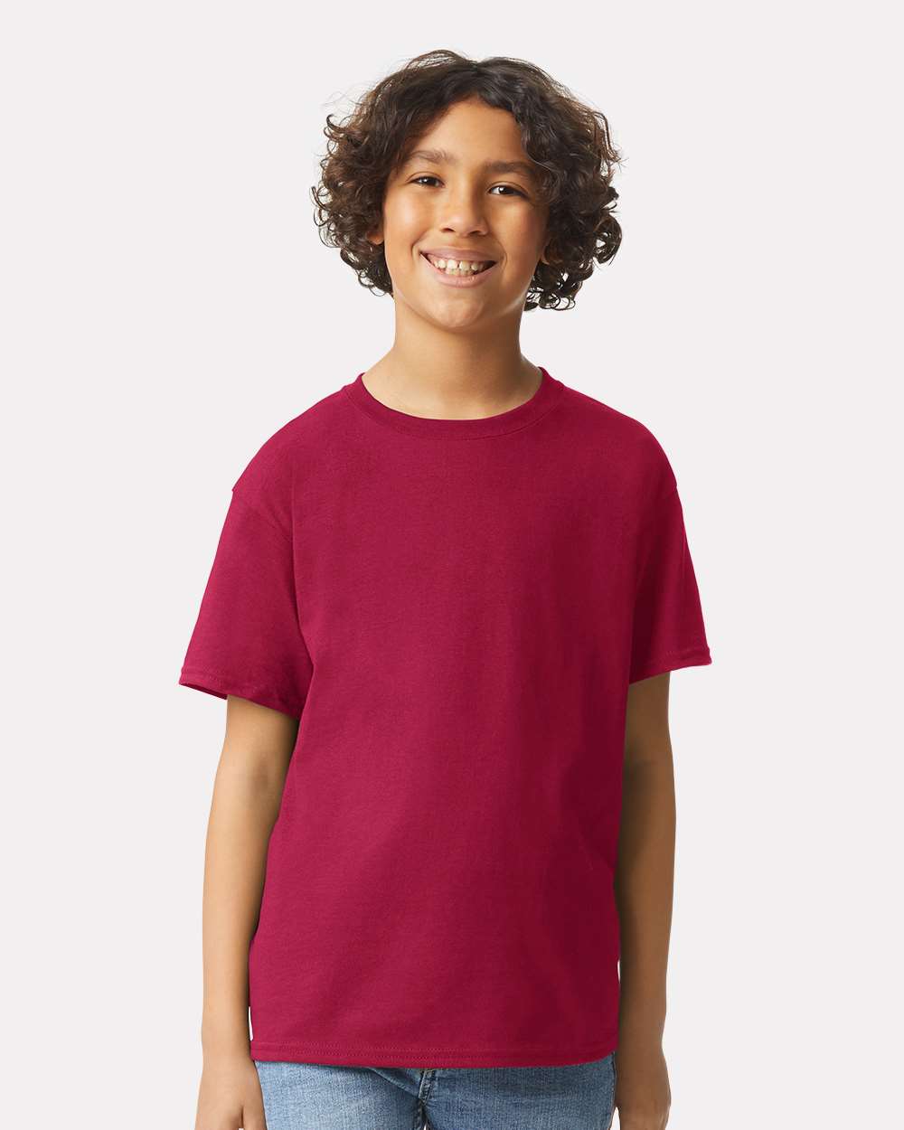 Youth Ultra Cotton® T-Shirt - OnModelFront - B31660522 - Cardinal Red